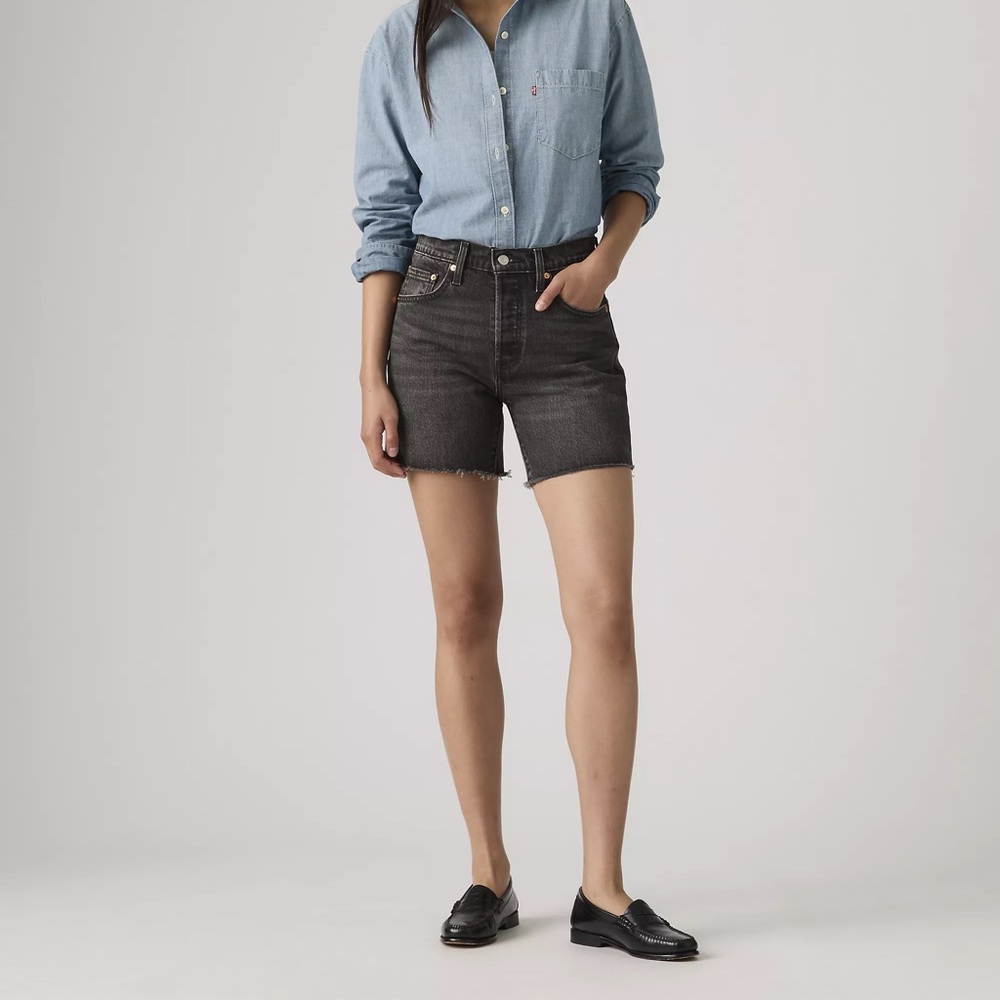 Levi's 501® Mid Thigh Women's Shorts Distressed Black